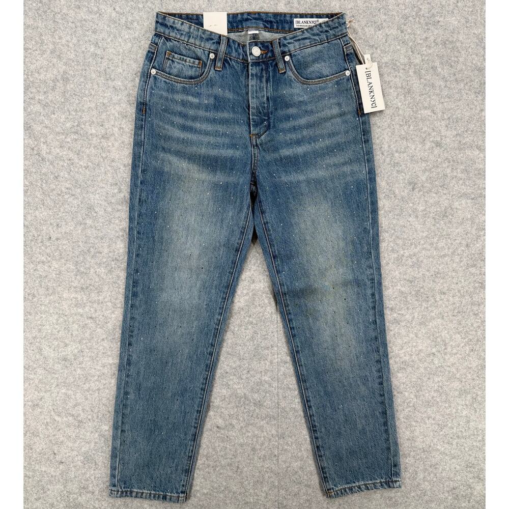 NWT Blank NYC The Madison High-Rise Organic Cotton Crop Jeans Gems/Jewels 25
